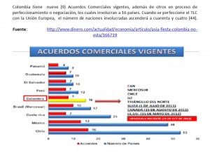 Colombia tiene  nueve (9) Acuerdos Comerciales