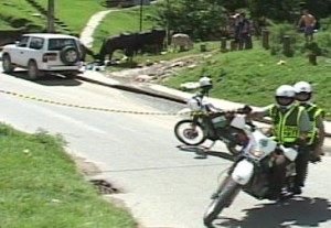 La escena del crimen del ganadero en Bello.