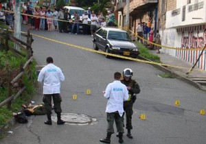 Escena del crimen, en la carrera 41 con la calle 70A. Foto de Carlos Taborda.