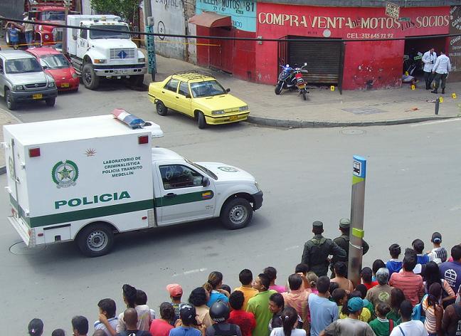 Una panorámica de la escena del crimen, en el barrio Miranda.