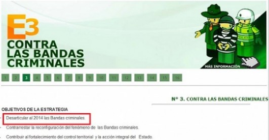 De esta manera la Policía anunció su compromiso de acabar con las bacrim a 2014, en su página oficial de internet.