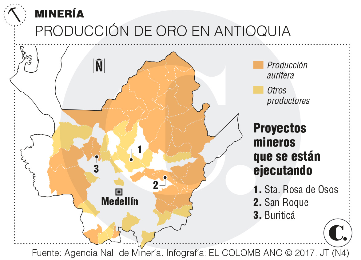 Tres minas paisas aumentarán en 163 % extracción de oro legal
