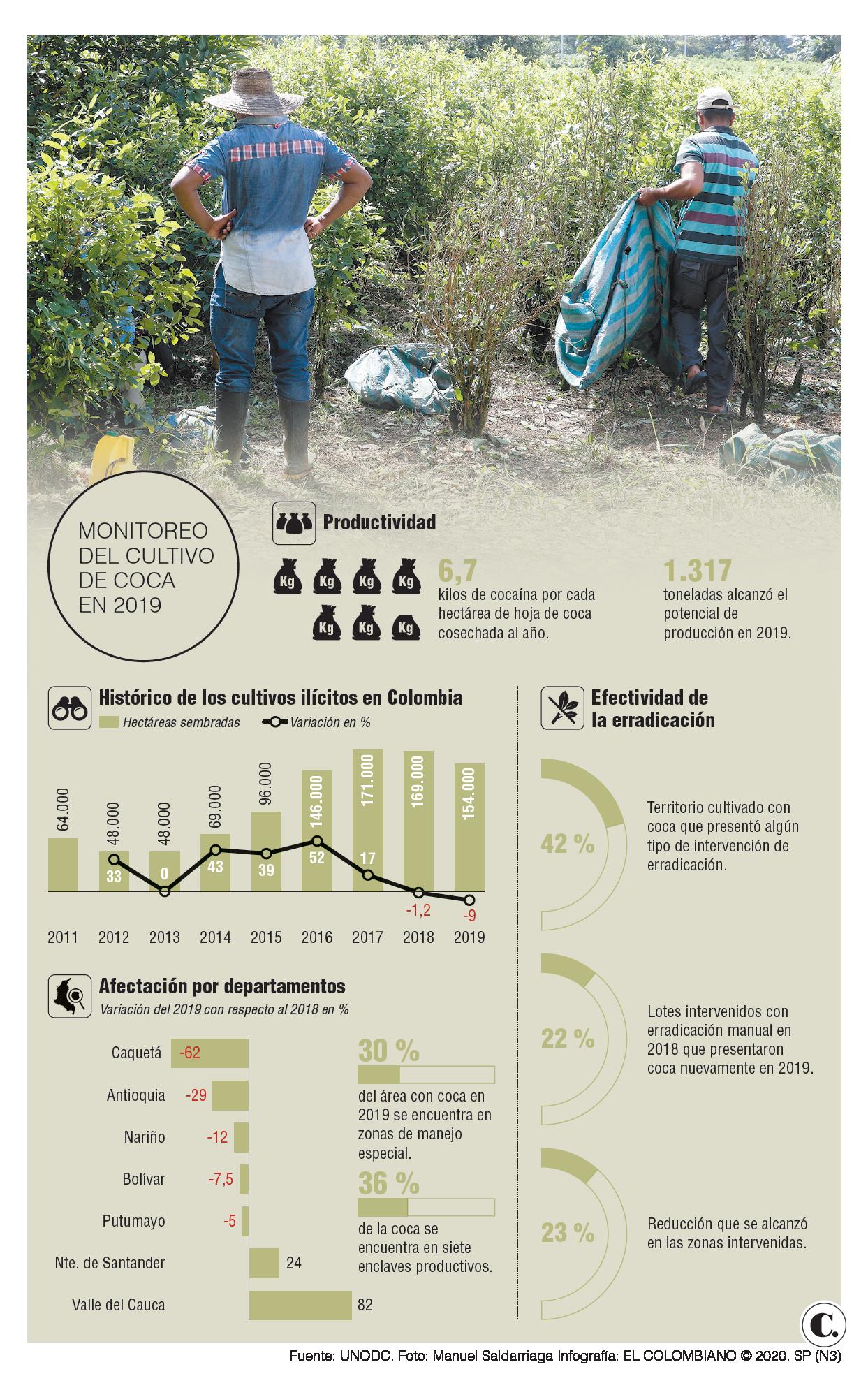 Bajaron cultivos, pero hay más cocaína Bajaron cultivos, pero hay más cocaína
