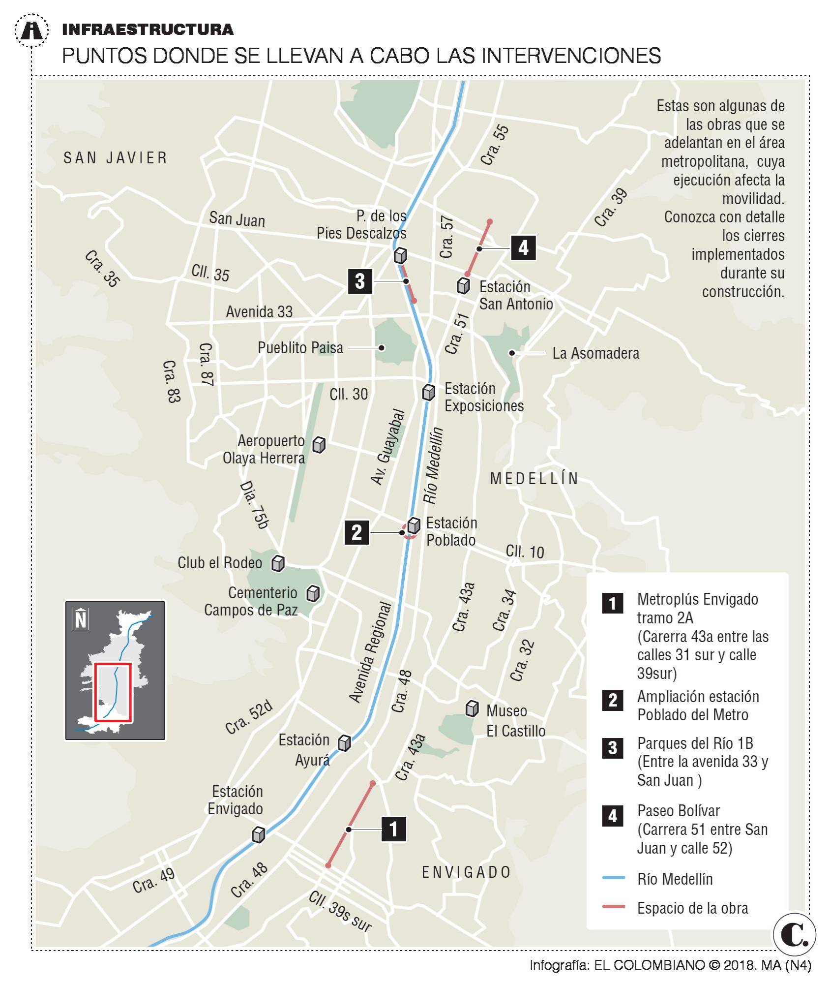 Obras viales en Medellín y el Valle de Aburrá Obras viales en Medellín y el Valle de Aburrá