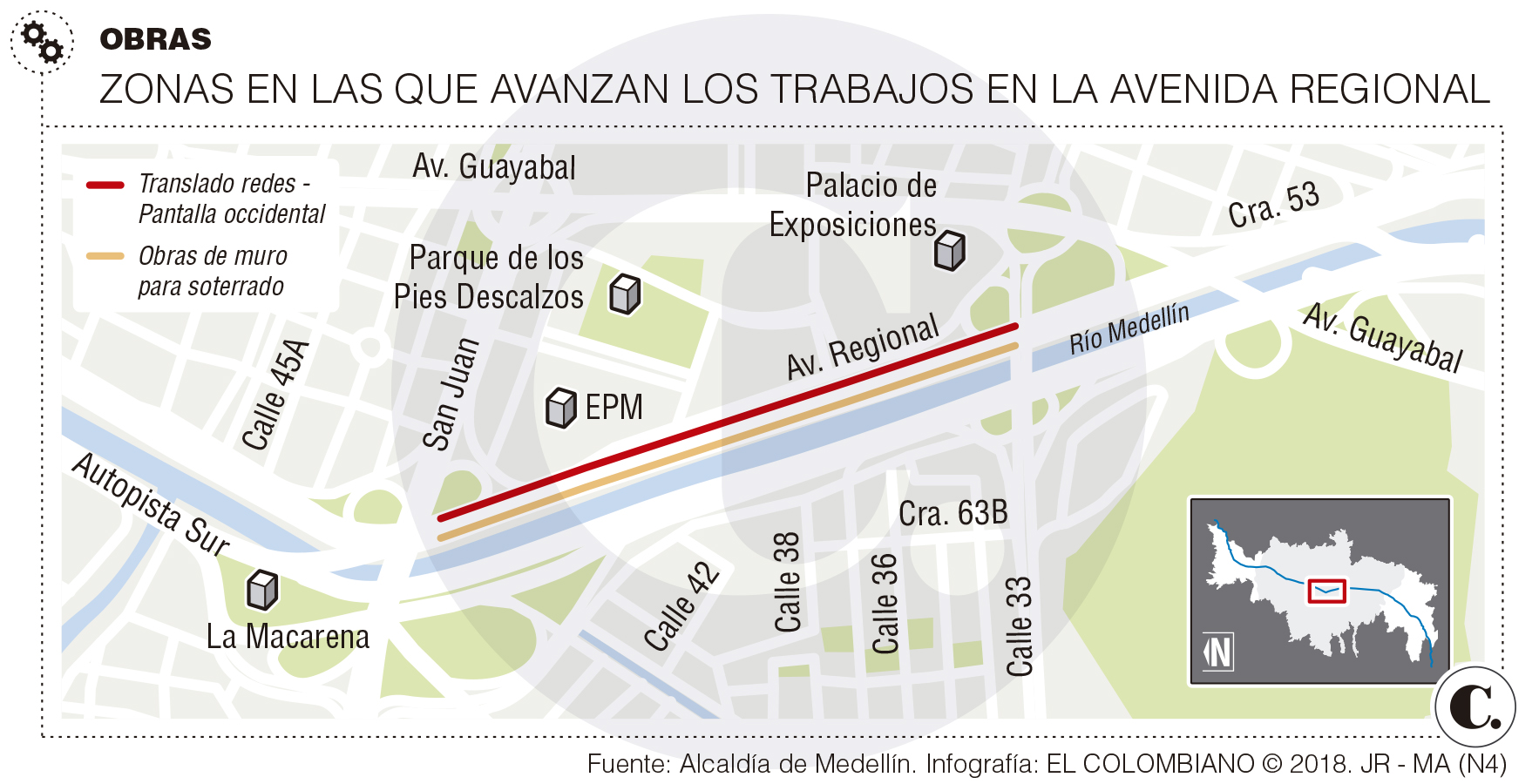 Parques del Río Medellín prepara soterrado y finaliza traslado de redes