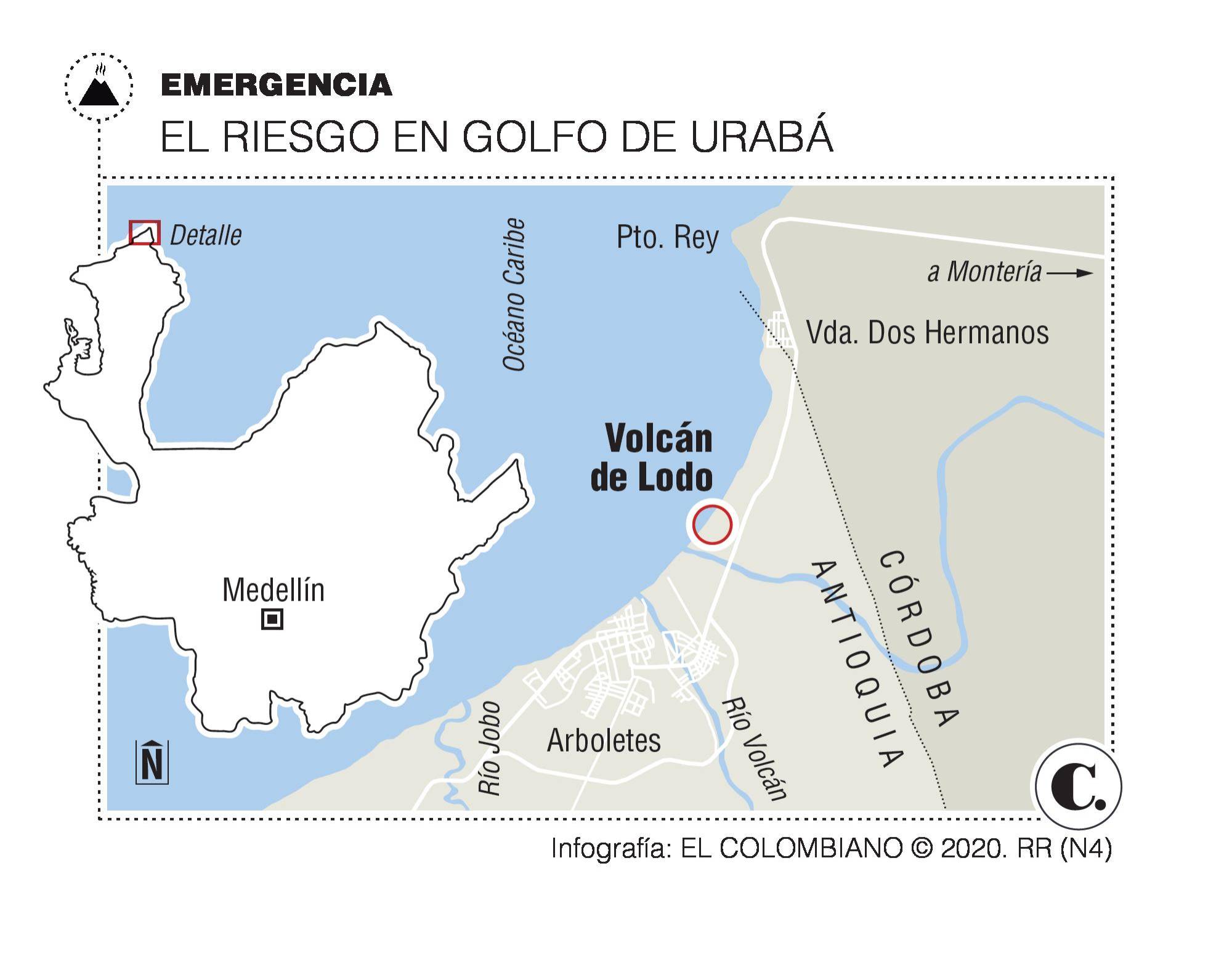 Subió riesgo en volcán de Arboletes Subió riesgo en volcán de Arboletes