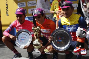 Así festejó Sergio Higuita el título en el Tour Colombia Así festejó Sergio Higuita el título en el Tour Colombia
