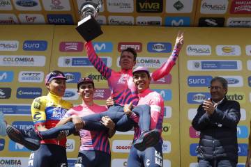 Así festejó Sergio Higuita el título en el Tour Colombia Así festejó Sergio Higuita el título en el Tour Colombia