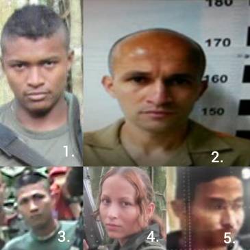 1. Alias Fabián o Guacharaco. 2. Alias Nelson. 3. Alias El Indio i Guata. 4. Alias Nataly. 5. Alias Manuel. FOTOS CORTESÍA 1. Alias Fabián o Guacharaco. 2. Alias Nelson. 3. Alias El Indio i Guata. 4. Alias Nataly. 5. Alias Manuel. FOTOS CORTESÍA