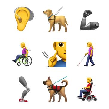 Apple ha enviado una propuesta a Unicode para emojis de accesibilidad que incluye personas en sillas de ruedas, perros guíaso y prótesis. Apple ha enviado una propuesta a Unicode para emojis de accesibilidad que incluye personas en sillas de ruedas, perros guíaso y prótesis.