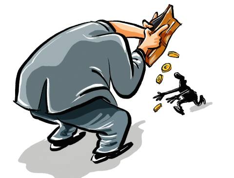Le dan palo a Santos por recortar inversión pública ilustración Esteban parís