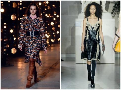 Vestidos de Isabel Marant y Louis Vuitton en París. FOTO AFP Vestidos de Isabel Marant y Louis Vuitton en París. FOTO AFP