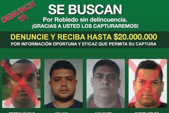 Este es el cartel de los más buscados de Robledo. Este es el cartel de los más buscados de Robledo.