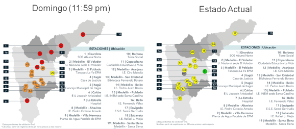 En la imagen se ve como el pico y placa extendido mejoró la calidad del aire en todos los municipios del área. FOTO ÁREA METROPOLITANA En la imagen se ve como el pico y placa extendido mejoró la calidad del aire en todos los municipios del área. FOTO ÁREA METROPOLITANA