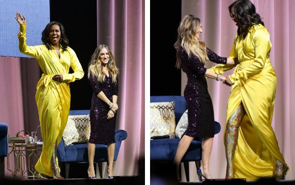 Michelle Obama y Sarah Jessica Parker. FOTOS AFP Michelle Obama y Sarah Jessica Parker. FOTOS AFP