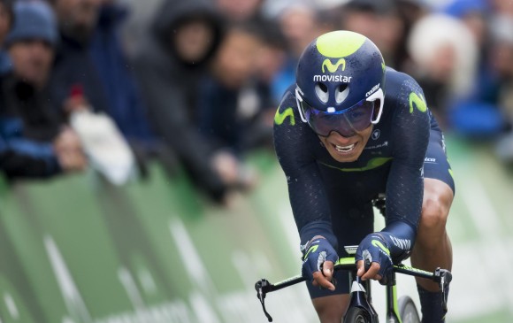 Nairo Quintana ganó la crono individual y es el nuevo líder de la Ruta del Sur. FOTO AP