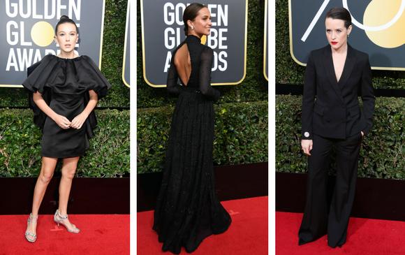 Millie Bobby Brown, Alicia Vikander y Claire Foy de The Crown. FOTOS AFP Millie Bobby Brown, Alicia Vikander y Claire Foy de The Crown. FOTOS AFP