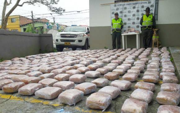 Cargamento de marihuana oculto en cajas de jabón. FOTO CORTESÍA POLICIA ANTIOQUIA Cargamento de marihuana oculto en cajas de jabón. FOTO CORTESÍA POLICIA ANTIOQUIA