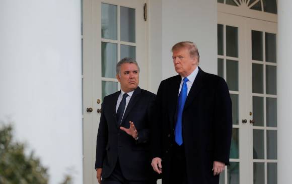 Iván Duque (presidente de Colombia) y Donald Trump (presidente Estados Unidos). FOTO: REUTERS Iván Duque (presidente de Colombia) y Donald Trump (presidente Estados Unidos). FOTO: REUTERS