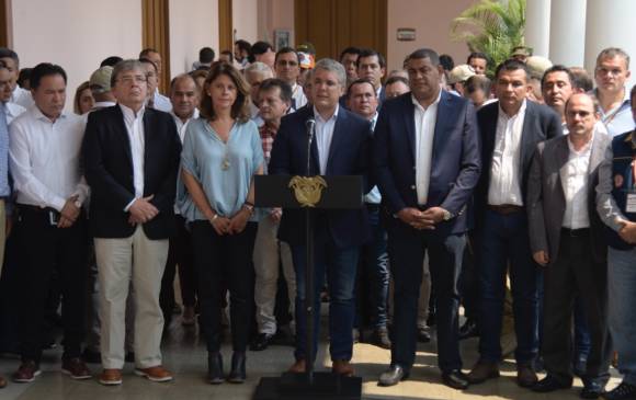 El Presidente Duque y su equipo la tarde de este domingo en Norte de Santander