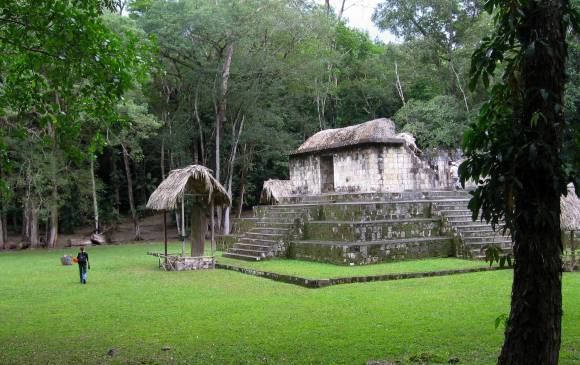 Ashley Sharpe en el sitio de Ceibal en Guatemala, uno de los sitios mayas más antiguos. Foto: Ashley Sharpe | Smithsonian Tropical Research Institute