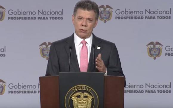 Juan Manuel Santos anunciando fase exploratoria de negociaciones con Eln. Foto: captura video Presidencia de la República. Juan Manuel Santos anunciando fase exploratoria de negociaciones con Eln. Foto: captura video Presidencia de la República.