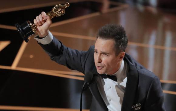 Sam Rockwell celebra su primer Óscar. FOTO Reuters Sam Rockwell celebra su primer Óscar. FOTO Reuters