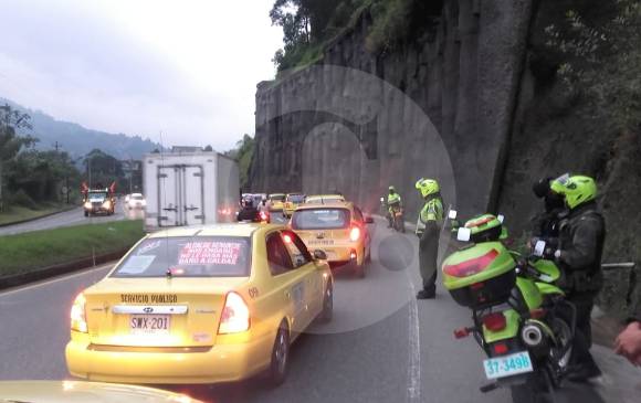 La Variante a Caldas también fue utilizada para la movilización. FOTO CORTESÍA GUARDIANES DE ANTIOQUIA