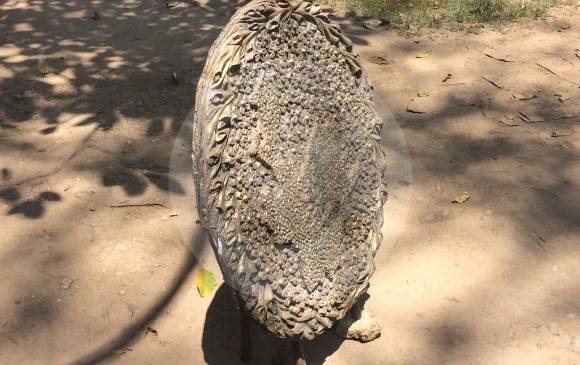 La silleta, supuestamente robada, estaba junto a la escultura. FOTO CORTESÍA La silleta, supuestamente robada, estaba junto a la escultura. FOTO CORTESÍA