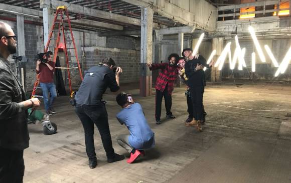 Major Lazer y J Balvin en plena grabación del video. FOTO Cortesía 36 grados Major Lazer y J Balvin en plena grabación del video. FOTO Cortesía 36 grados