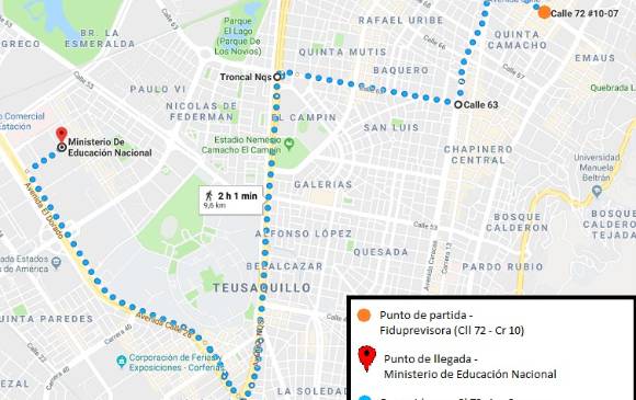 Recorrido paro de maestros. FOTO: COLPRENSA Recorrido paro de maestros. FOTO: COLPRENSA