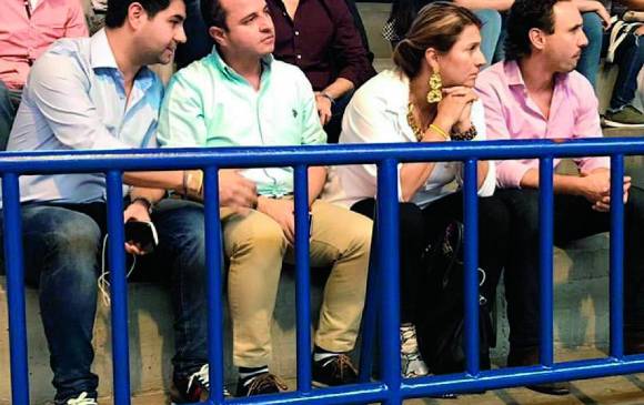 Simón Molina, concejal; Juan Fernando Espinal, representante a la Cámara; Paola Holguín, senadora y Mateo Restrepo, expresidente de Continental Gold. FOTO Cortesía Simón Molina, concejal; Juan Fernando Espinal, representante a la Cámara; Paola Holguín, senadora y Mateo Restrepo, expresidente de Continental Gold. FOTO Cortesía