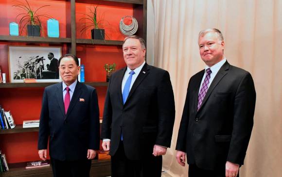 Reunión entre Kim Yong-chol, responsable de Inteligencia en Corea del Norte, y el secretario de Estado estadounidense, Mike Pompeo. Foto: EFE Reunión entre Kim Yong-chol, responsable de Inteligencia en Corea del Norte, y el secretario de Estado estadounidense, Mike Pompeo. Foto: EFE