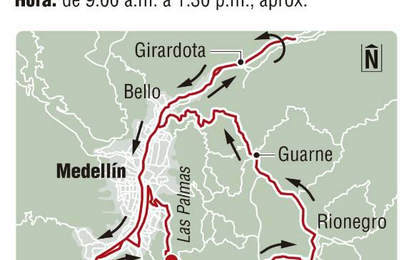 <p>Domingo 17 de febrero – Etapa 6:</p><p></p><p>Entre las 5:00 de la mañana y las 3:00 de la tarde habrá cierres viales por la etapa 6. La etapa, que comenzará en el oriente antioqueño, ingresará a Medellín por la avenida Paralela y luego tomará la Autopista Sur hasta el municipio de Caldas. Posteriormente retornará a Medellín por la Avenida El Poblado para luego tomar la Avenida Las Palmas hasta el Alto.</p> <p>Domingo 17 de febrero – Etapa 6:</p><p></p><p>Entre las 5:00 de la mañana y las 3:00 de la tarde habrá cierres viales por la etapa 6. La etapa, que comenzará en el oriente antioqueño, ingresará a Medellín por la avenida Paralela y luego tomará la Autopista Sur hasta el municipio de Caldas. Posteriormente retornará a Medellín por la Avenida El Poblado para luego tomar la Avenida Las Palmas hasta el Alto.</p>