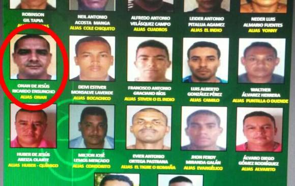 El afiche de los más buscados de Antioquia, en el que aparece alias “Onán”. FOTO: cortesía de la Policía Nacional.