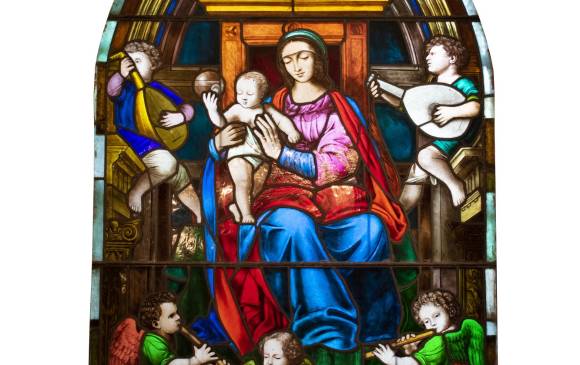 Vitral La Virgen con el niño. 1845 Bernardino Luini