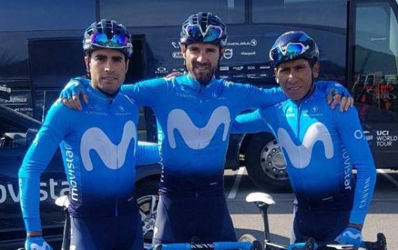 Nairo Quintana, Mikel Landa y Alejandro Valverde. FOTO CORTESÍA MOVISTAR Nairo Quintana, Mikel Landa y Alejandro Valverde. FOTO CORTESÍA MOVISTAR