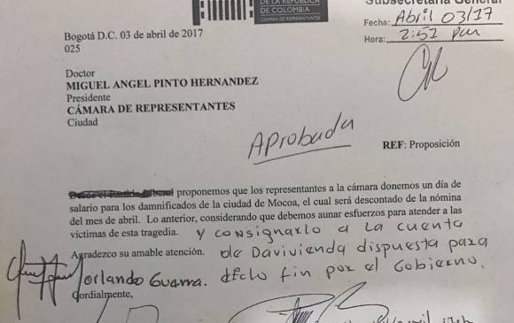 Esta fue la propuesta aprobada en la Cámara. FOTO CORTESÍA