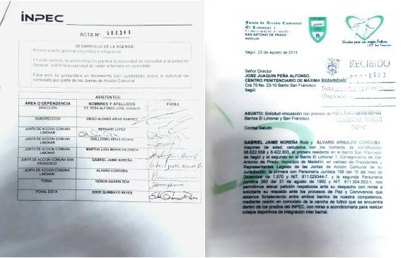 3. Los dcumentos firmados y sellados por las autoridades tras las reuniones.