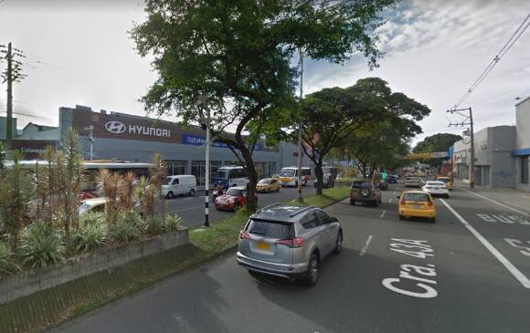 La cámara de la Avenida El Poblado. FOTO GOOGLE STREET VIEW La cámara de la Avenida El Poblado. FOTO GOOGLE STREET VIEW