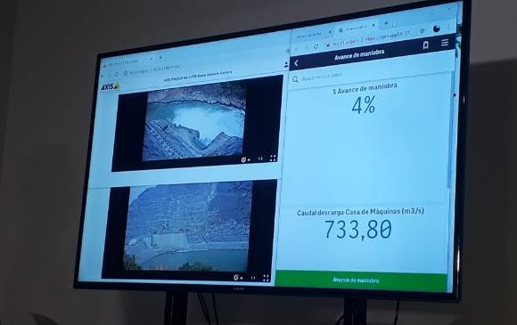 Puesto de control del cierre de la compuertas en Hidroituango al momento de cerrar la operación. FOTO EL COLOMBIANO Puesto de control del cierre de la compuertas en Hidroituango al momento de cerrar la operación. FOTO EL COLOMBIANO