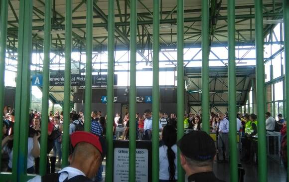 Estación Caribe del Metro a las 8:15 a. m. de este martes 13 de febrero. FOTO CORTESÍA Estación Caribe del Metro a las 8:15 a. m. de este martes 13 de febrero. FOTO CORTESÍA