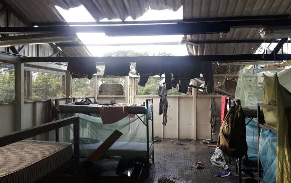 Zona de alojamiento afectada por la explosión. FOTO: Cortesía Zona de alojamiento afectada por la explosión. FOTO: Cortesía