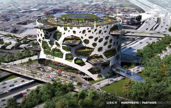 Una de las propuestas de infraestructura de los skyports, los aeropuertos para los taxis voladores. FOTOS cortesía uber