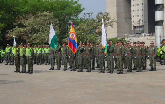 110 uniformados fueron destinados para reforzar el modelo de vigilancia por cuadrantes de la Policía en el Valle de Aburrá. FOTO CORTESÍA POLICÍA NACIONAL 110 uniformados fueron destinados para reforzar el modelo de vigilancia por cuadrantes de la Policía en el Valle de Aburrá. FOTO CORTESÍA POLICÍA NACIONAL
