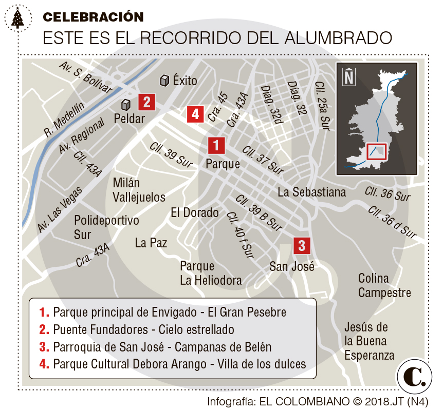 Festival de luces y estrellas fugaces adornan Envigado Festival de luces y estrellas fugaces adornan Envigado