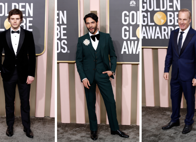 Moda masculina con Evan Peters, Diego Calva y Bob Oderkirk. FOTOS EFE