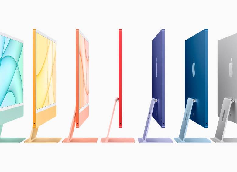 El iMac está disponible en siete colores y tiene un grosor de únicamente 11,5 milímetros. FOTO EFE
