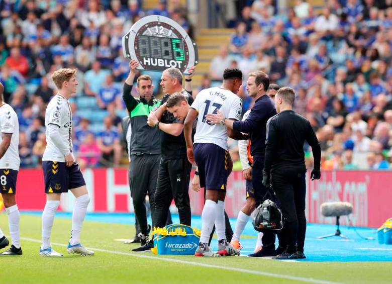 Este fue el momento en el que Yerry Mina fue sustituido. FOTO: GETTY