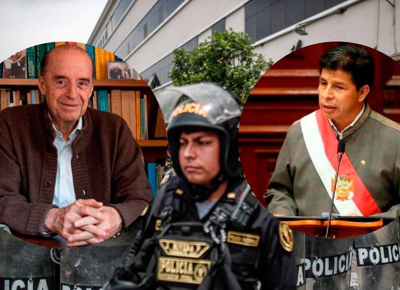 El destituido presidente del Perú, Pedro Castillo, intentó escapar a la embajada de México cuando fue detenido por las autoridades. FOTO: EFE Y COLPRENSA